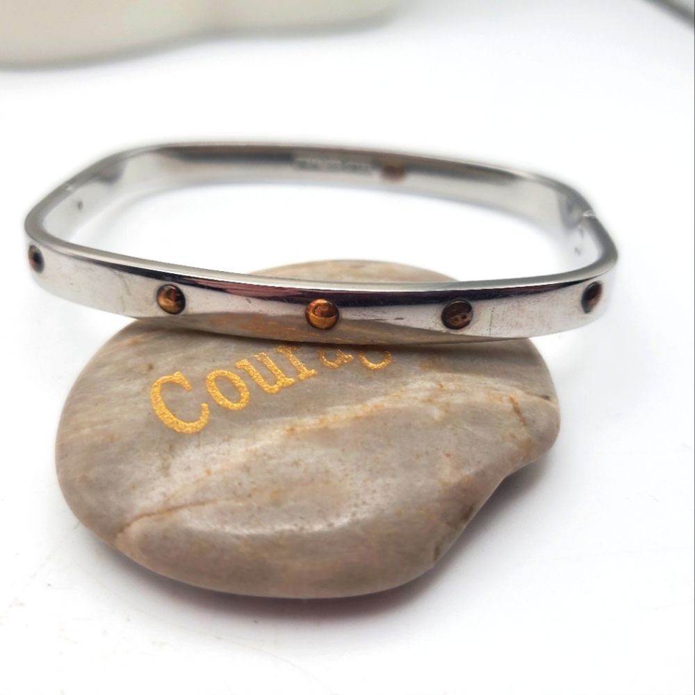 18kt milor italy gold and stainless steel Hinge high fashion‎ bracelet